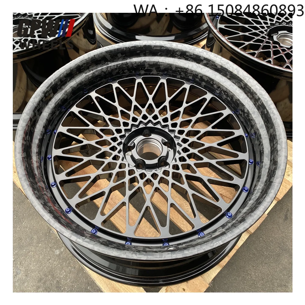 

19-22 Inch Custom Carbon Fiber Car Hub, 2 Piece Forged Wheel 5x112 5x120 5x114.3 For Supercar Modification