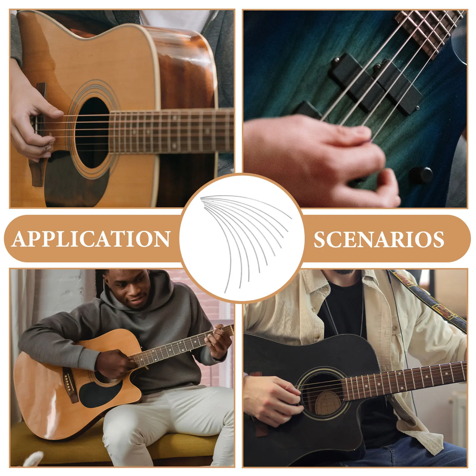 Kit Luthier de remplacement de fil d'outil de frette de guitare, réparation d'outils métalliques de fretwire 10 pièces