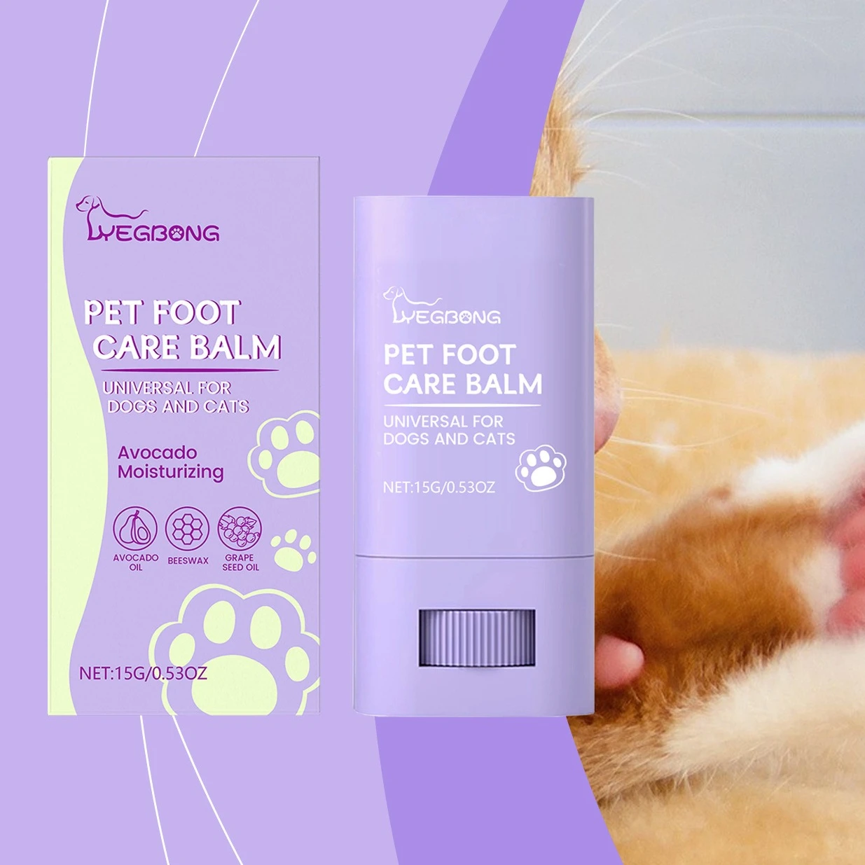 Crema hidratante para el cuidado de las patas de mascotas, 15g, con aceite de semilla de uva y aguacate, ideal para patas de perros y gatos, almohadillas saludables de hidratación diaria