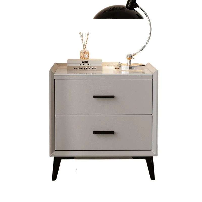 

Slate bedside table household bedroom small light luxury high-end Italian minimalist