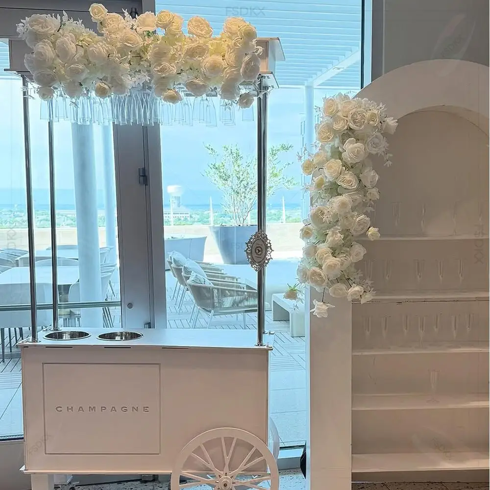 FSDKX nouveau Design personnalisé blanc Champagne mur affichage de mariage acrylique Prosecco mur à vendre