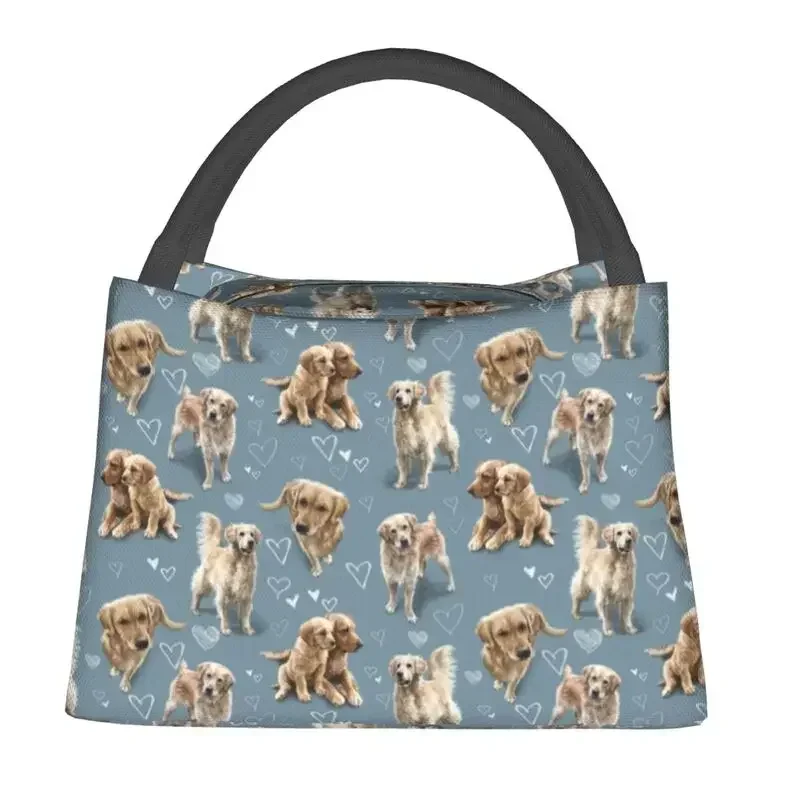 The Golden Retriever Insulated Lunch Bags for Women Leakproof Puppy Dog Thermal Cooler Lunch Tote Office Picnic Travel