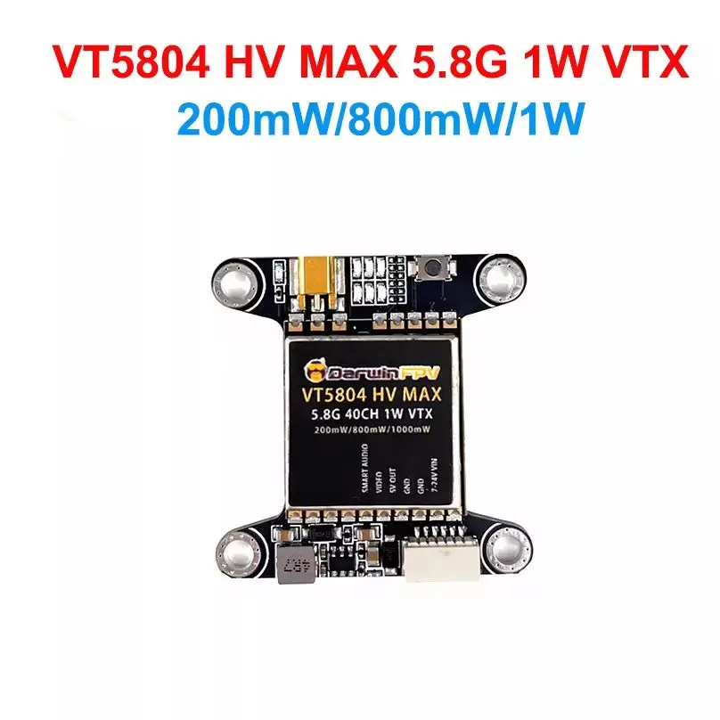 DarwinFPV VT5804 HV MAX 5.8G 1W VTX Long Range VTX 200mW/800mW/1W MMCX For RC FPV Racing Drone Airplane