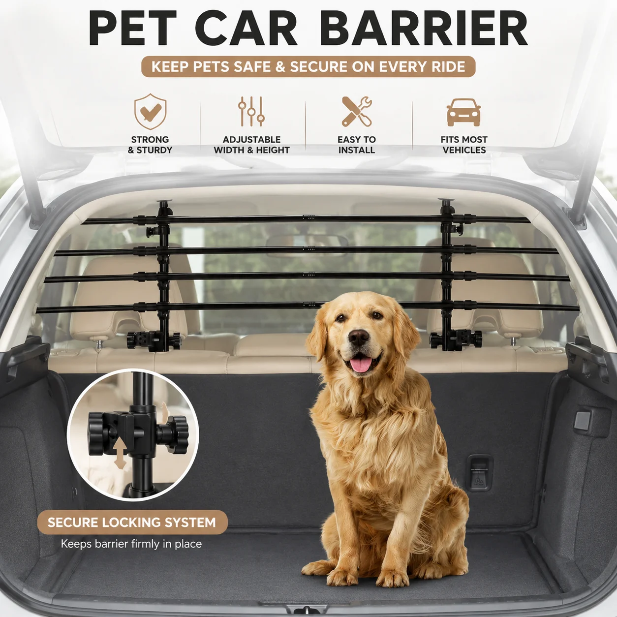 Factory Wholesale Custom Adjustable Pet Car Barrier Dog Guard for SUV
