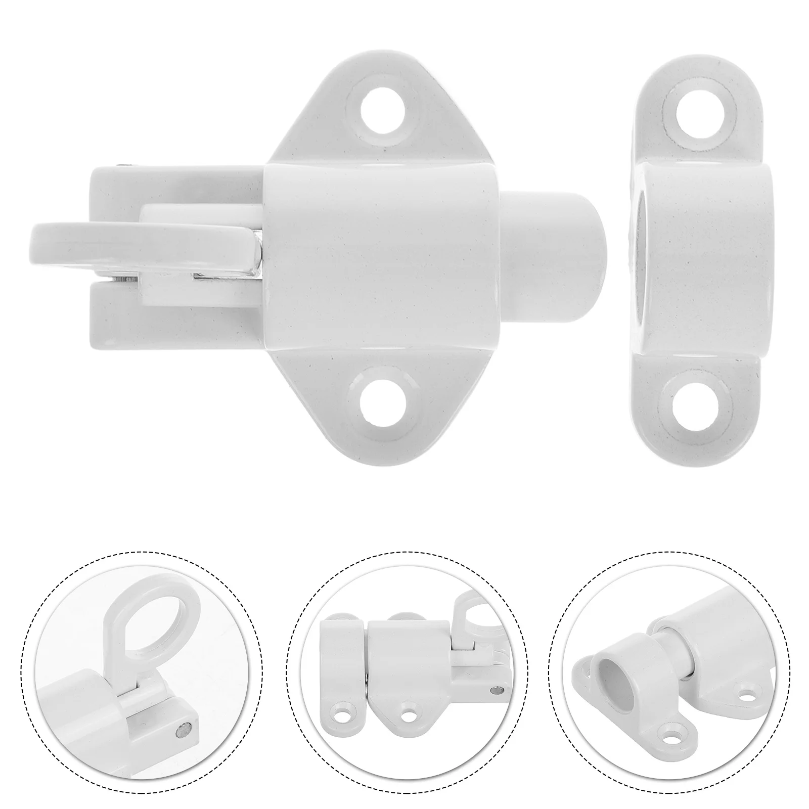 1Set Self-Closing Latch for Sliding Doors and Windows Spring-Loaded Aluminum Alloy Security Lock Automatic Bolt Closure Easy