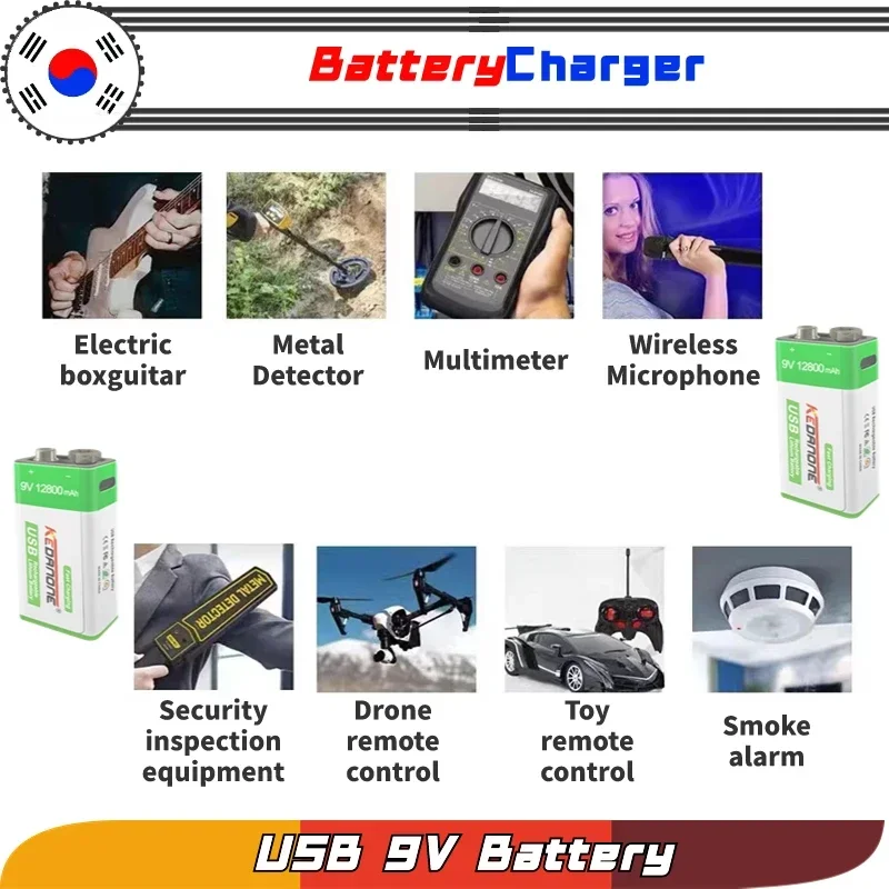 High Capacity USB Battery 9V 1500mAh Li-ion Battery USB Lithium Battery For Toys Remote Control Dropshipping