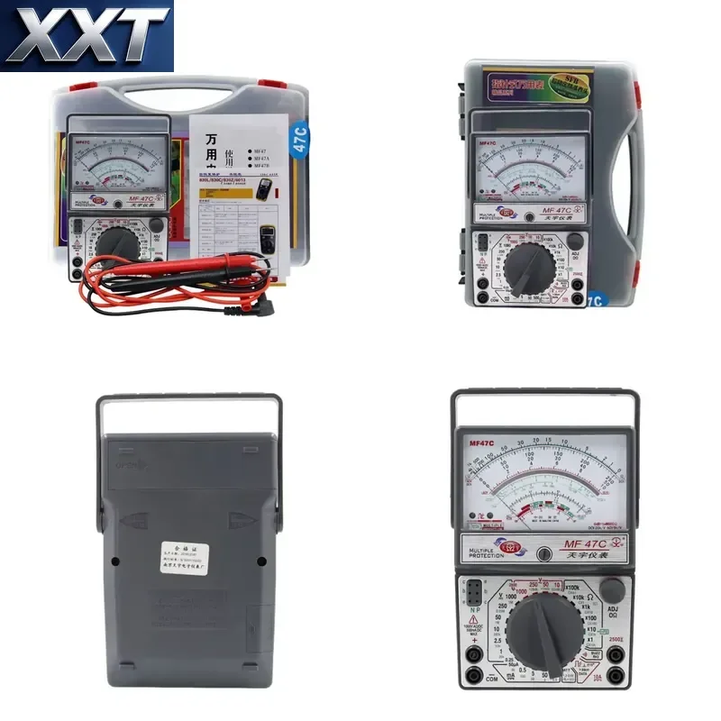 XXT MF47C Voltage Current Tester Resistance Analog Display Pointer Multimeter DC/AC Inductance Meter with Carrying case