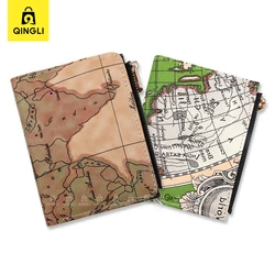 New Retro Map Pattern Men's Wallet Hasp Pocket Short Wallet Zipper Coin Purse Women Leather Credit Card Wallets Creative Gift