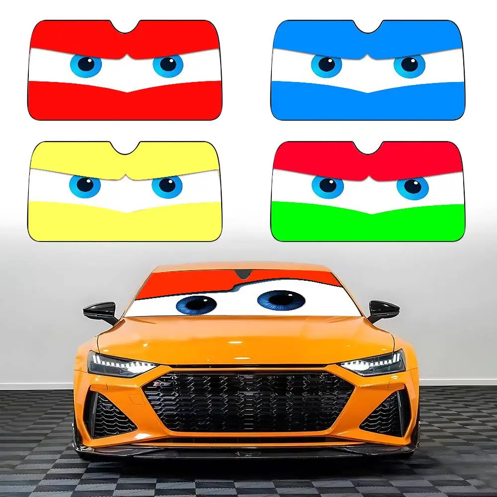 Llight-ning Mcqueen Angry Eye Car SunShade Car Sunshade Covers Cover Universal Windscreen Folding Visor