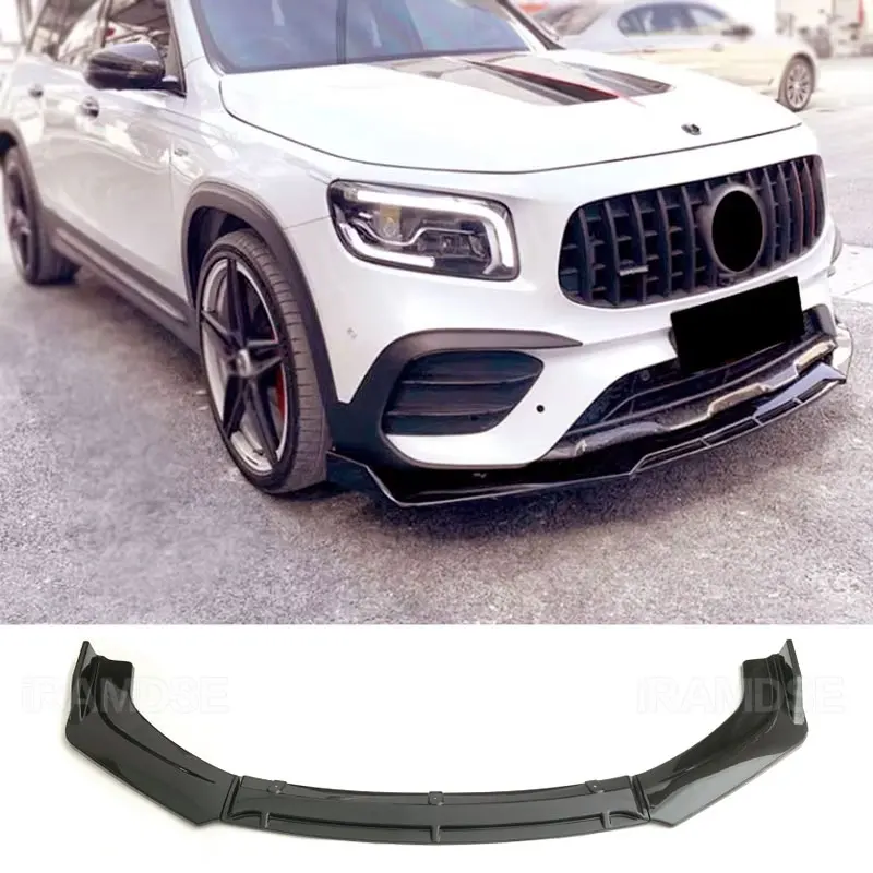 Front Splitter for Mercedes Benz GLB X247 180 200 220 GLB35 AMG Bumper Spoiler Car Body Kit Glossy Black Skirts Accessories