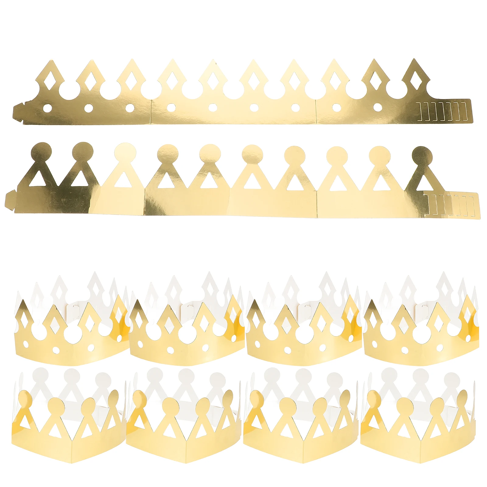 

24Pcs Golden Crown Hats Child Birthday Celebration Baby Shower Party Supplies Photo Props Bright Color Crown Hat