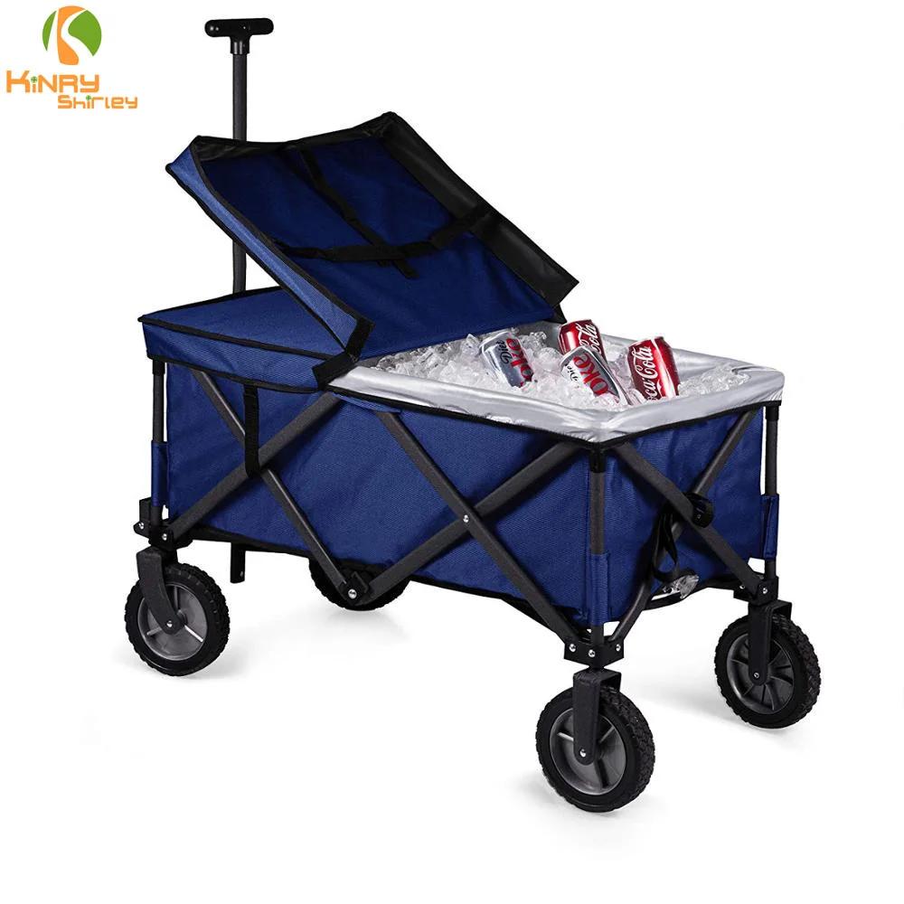 

Camping Trolley Folding Carts With Extension Handle Foldable Outdoor Utillty Wagon