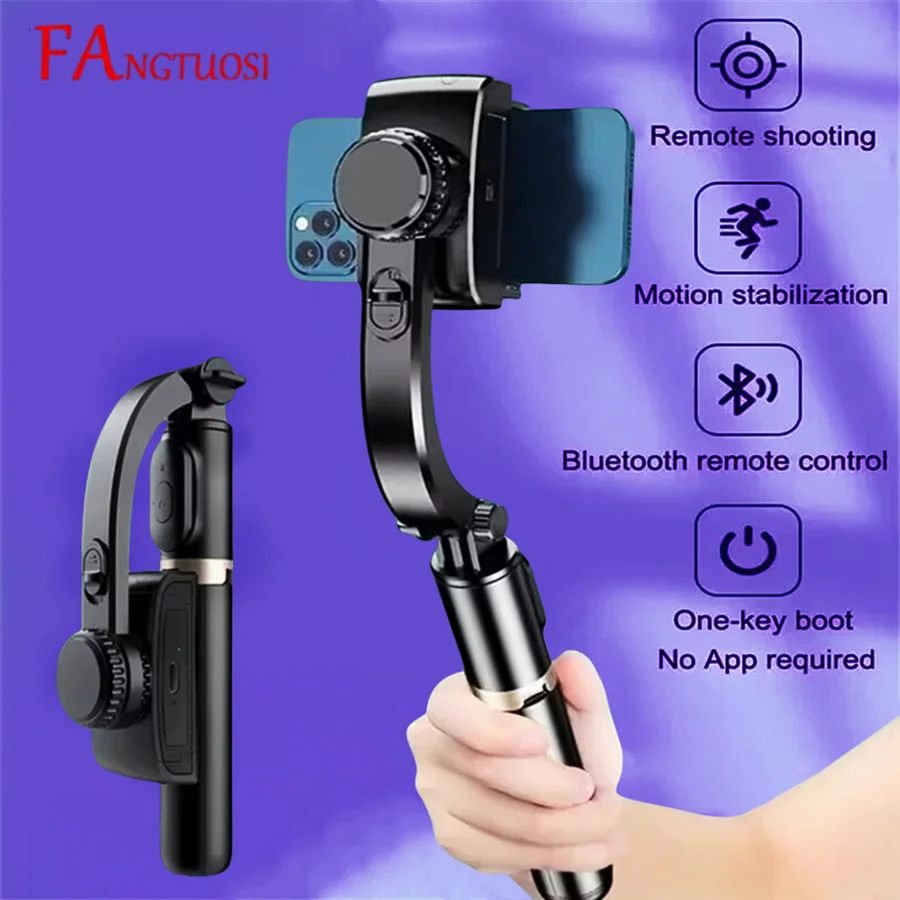 FANGTUOSI New Bluetooth Shutter Monopod Handheld Gimbal Stabilizer for iOS Android Wireless 360° Rotation Selfie Stick Tripod