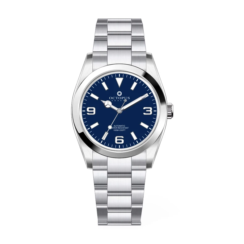 Octopus Men Automatic Watch Pilot 36mm Mechanical Wristwatch Dive 10Bar Waterproof BGW-9 Luminous Sapphrie Mirror PT5000 SW200