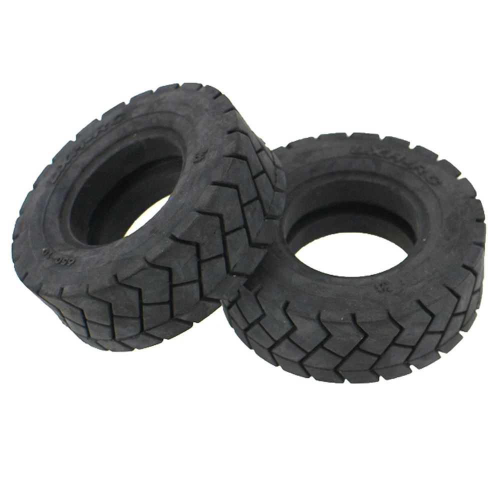 2pcs Simulation Forklift Rubber Tire for 1/14 Tamiya RC Truck Trailer Tipper Car Diy Parts