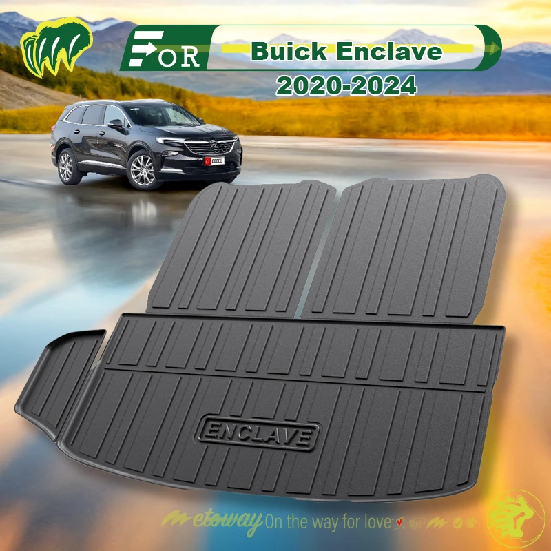 For Buick Enclave 2020-2024 Custom Fit Car Trunk Mat All Season Black Cargo Mat 3D Shaped Laser Measured Trunk Liners