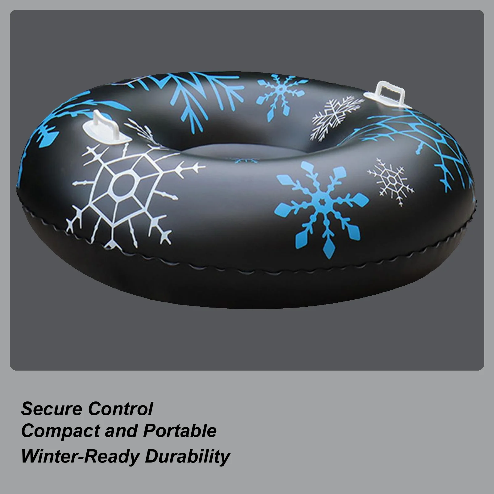 

Snow Tube Thickened PVC Double Handle Donut 35.43in Heavy Duty Inflatable Sled For Christmas Iced River Lake Skiing Winter Game