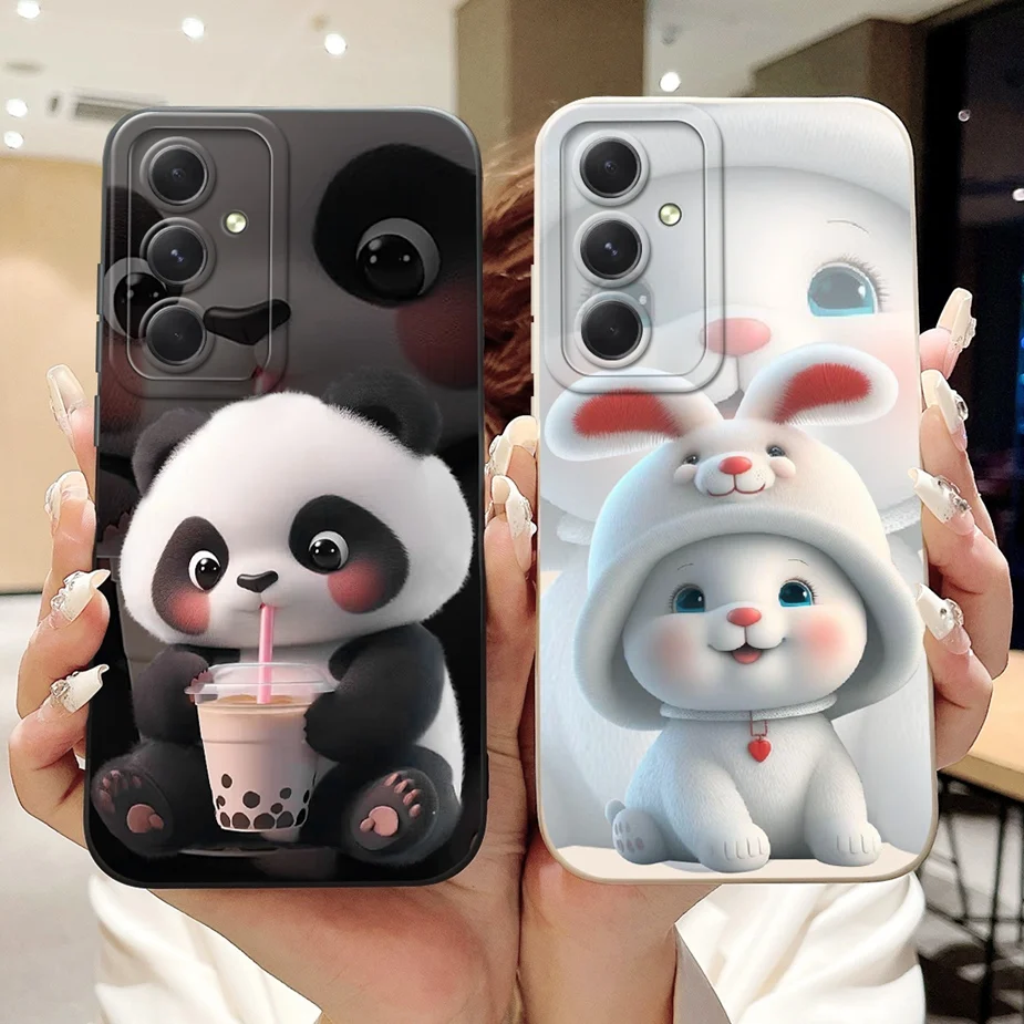 For Samsung Galaxy S24 FE Case S24 Plus Cute Panda Cartoon Cover Soft Silicone Case For Samsung S24 Ultra S 24 S24+ Fundas Coque