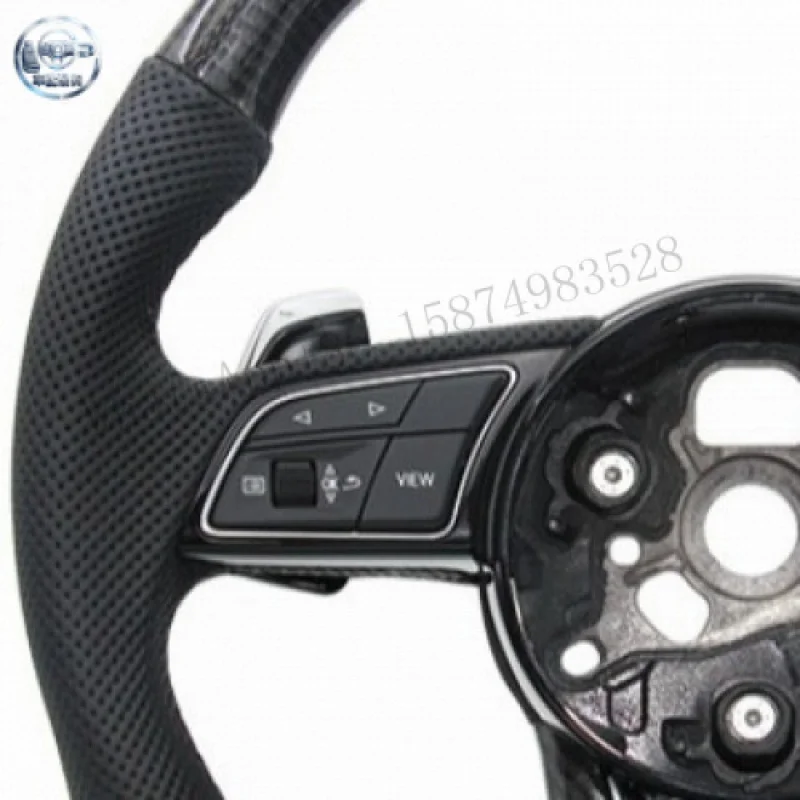 Suitable for Audi A3/A4L/A5/Q5 carbon fiber modified steering wheel with multi-function buttons, direct supply from the manufact