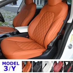 Factory Wholesale Full Set Brown Car Seat Covers For Tesla Model 3 Y Four Seasons Waterproof Dirt-resistant Interior Accessories