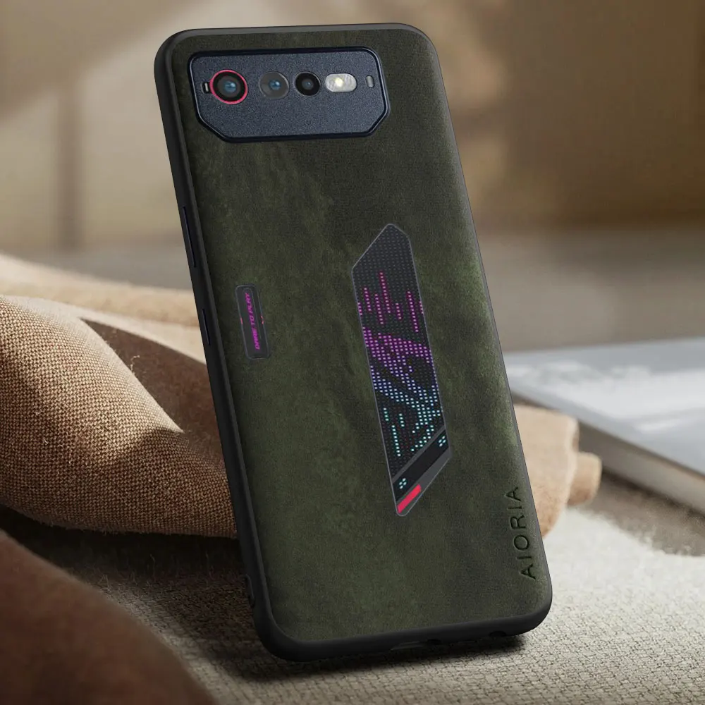 حافظة فاخرة لهاتف Asus ROG 9 8 7 6 Pro ريترو الأصلي المخملي الملمس غطاء حماية كامل فوندا ل rog 9 8 7 6 pro حافظة كابا