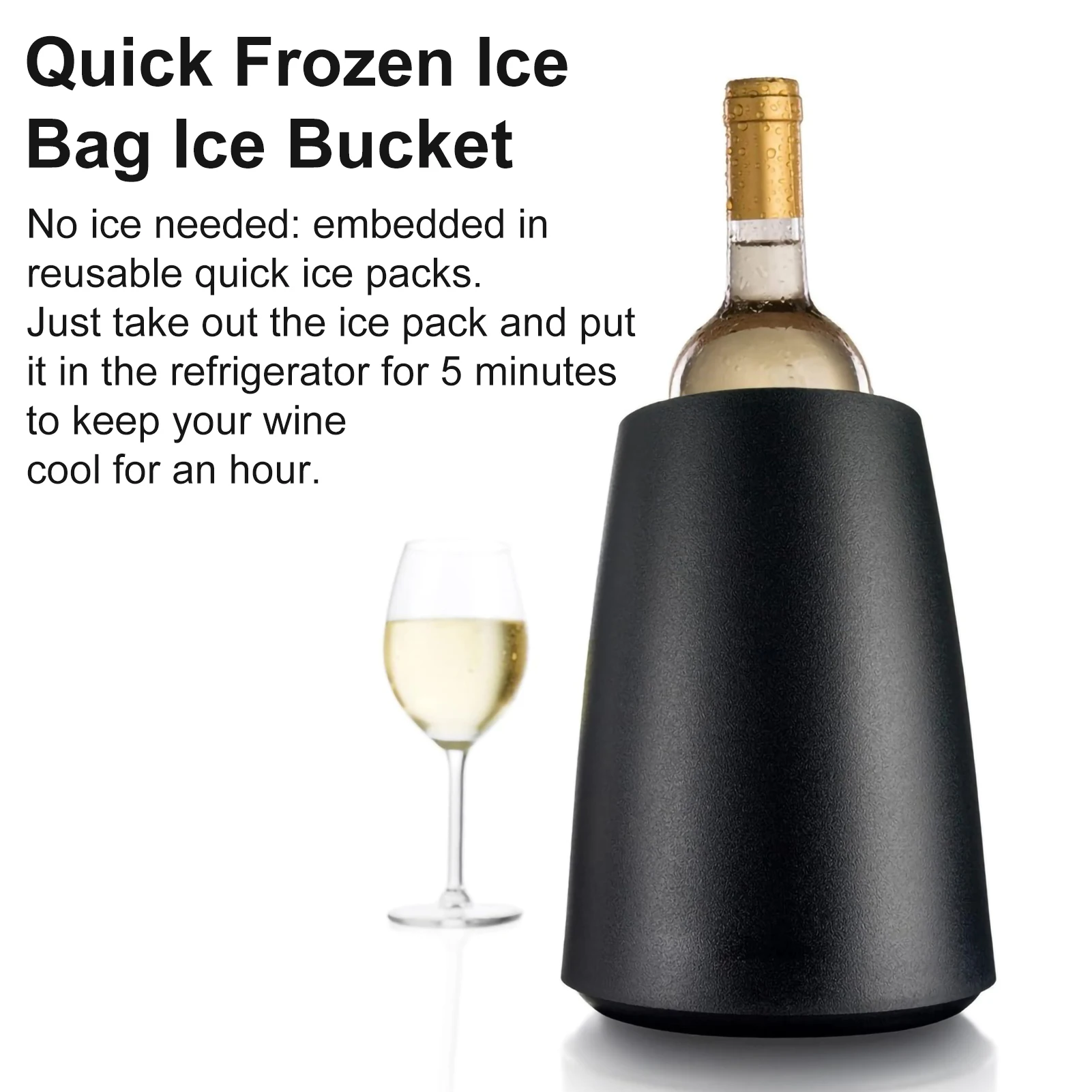 Quick-Frozen Ice Pack with Plastic Ice Bucket Repeatable Red Wine Cooling Ice Bucket for Refrigerator Kitchen Bar Accessories