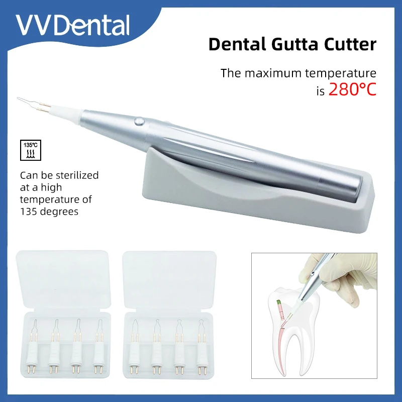 

Dental Endo Gutta Percha Cutter Teeth Cleaning Tooth Gum Cutter Cutta Percha with 8 Tips Gel Tip Cutter Dentistry Material