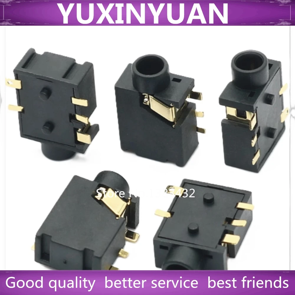 20Pcs PJ-365 3.5mm Female Audio Connector 5 Pin SMD Stereo Headphone Jack PJ-365