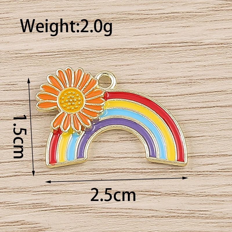 10 Stück 12x15mm Niedliche Bunte Emaille-Sonnenanhänger für Schmuckherstellung, Ohrringe, Anhänger, Halsketten, Armbänder, DIY-Bastelzubehör – Detail 13