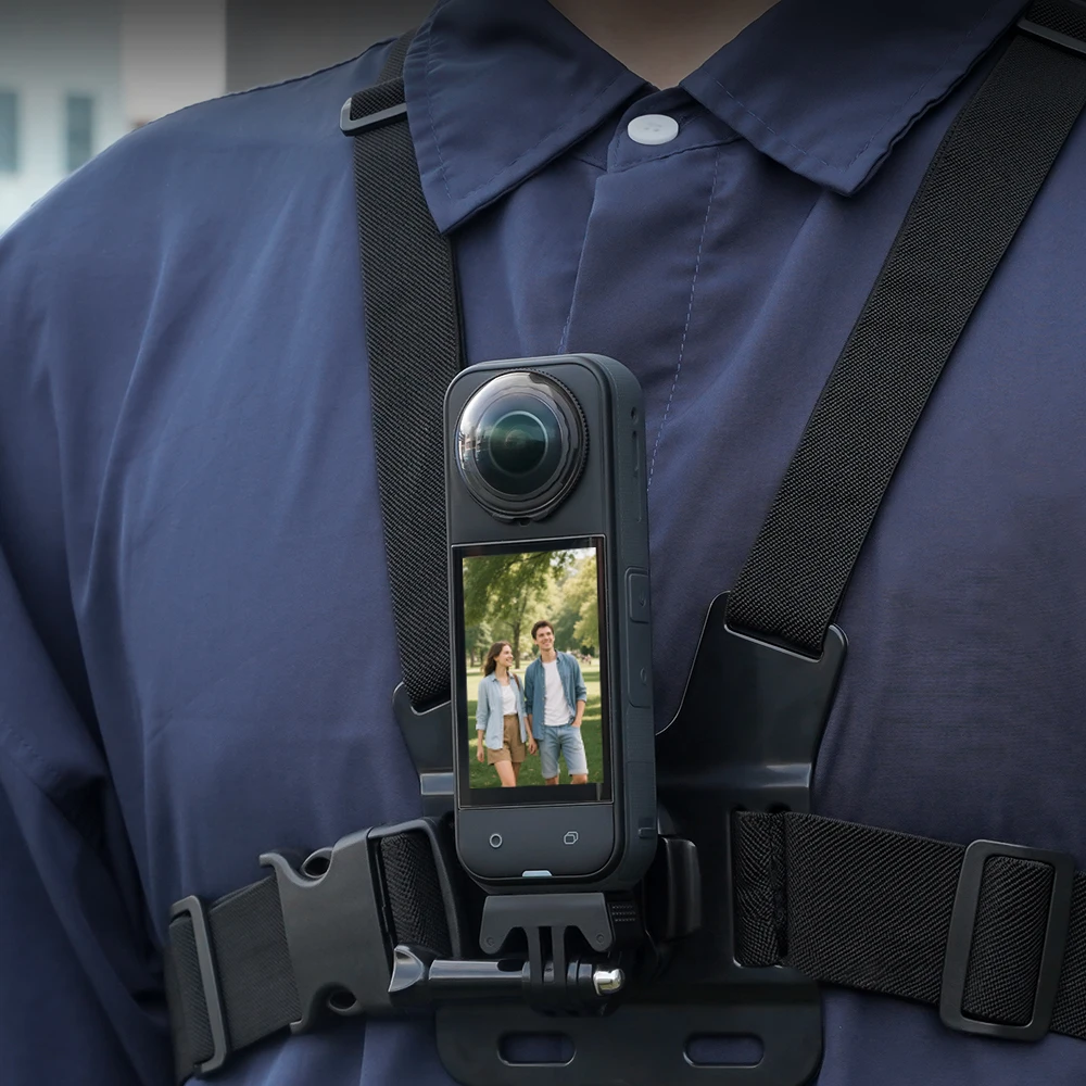 Flymile حزام الصدر جبل حزام ل DJI Action 5 Pro/GoPro 13/12/11/9/Insta360 X5 كاميرا تسخير حزام حامل POV ملحق