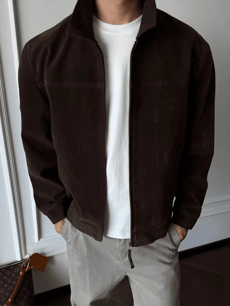 

Мужская замшевая куртка для охоты Cleanfit, рабочая верхняя одежда, осенняя, в американском ретро-стиле, молодежная, повседневная, с длинными рукавами