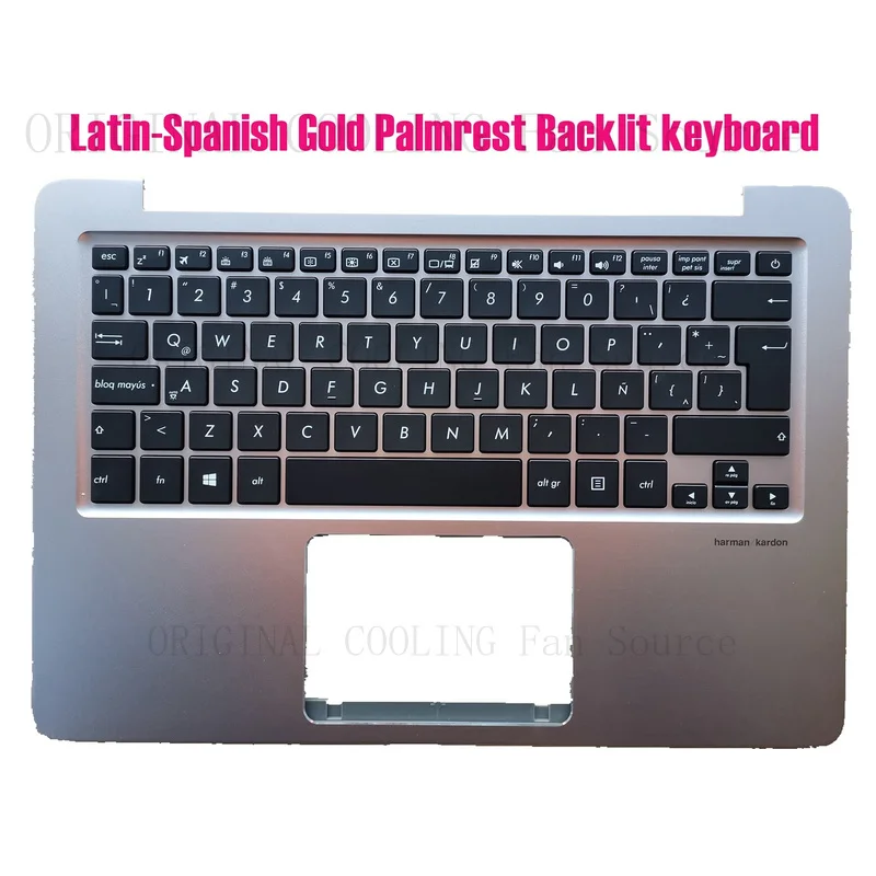 R+  Latin-Spanish Gold Palmrest keyboard for Asus UX310U UX310UA UX310UQ UX310UF