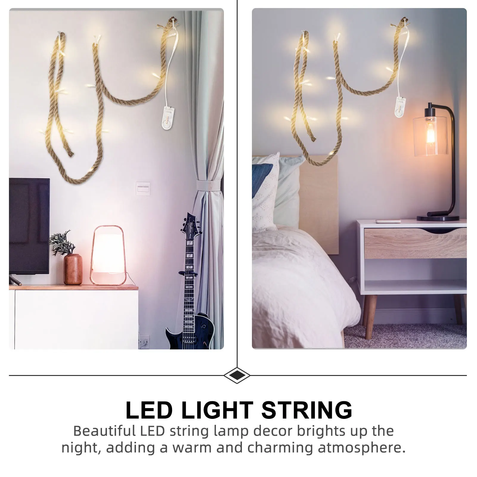 

15 Leds LED Rope Lamp String Natural Decor for Bedroom Wall Garden Indoor Outdoor Lighting Lamp String Adornment