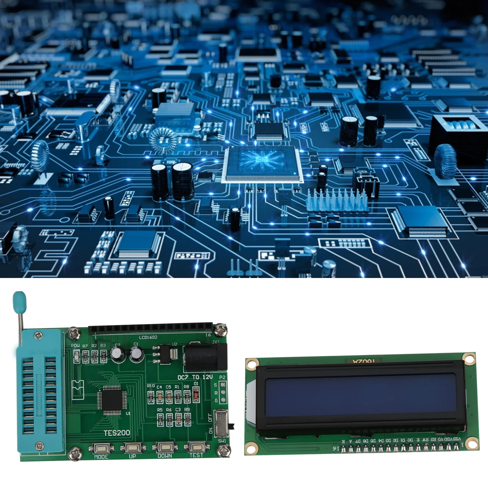 IC 테스터 디지털 미터 74 40 45 시리즈 IC 로직 게이트 전자 부품 DC7-12V IC 테스터 디지털 미터 전자 부품