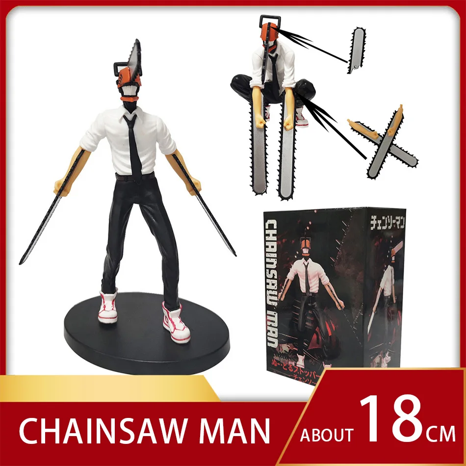 18cm Chainsaw Man Denji Anime Figure Denji/Power Action Figure 1560 Chainsaw Man Denji Figurine Adult Collectible Model Doll Toy