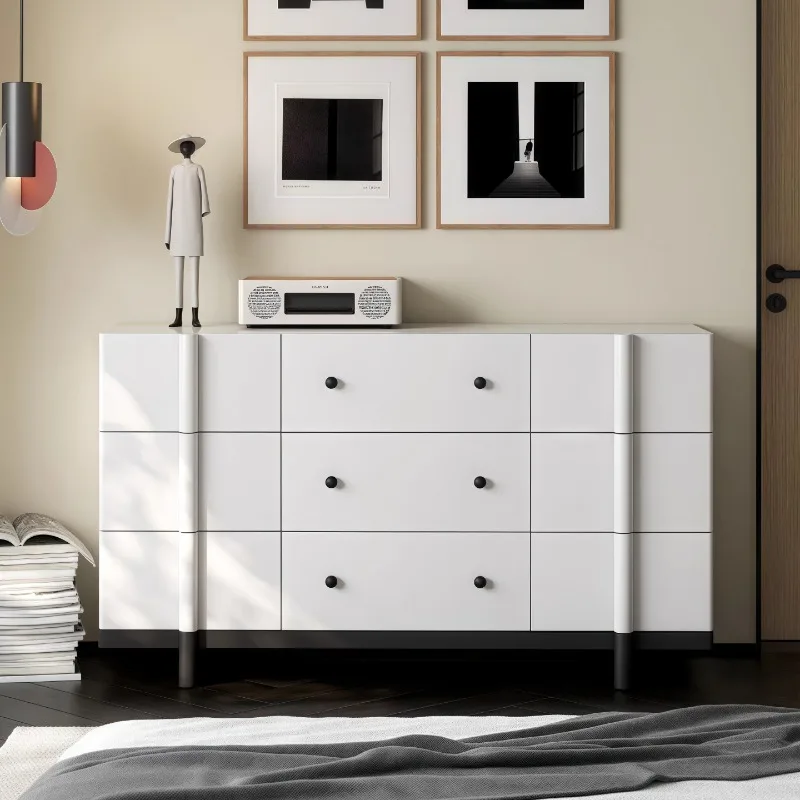 Italian paint dining side cabinet solid wood chest cabinet modern simple living room locker