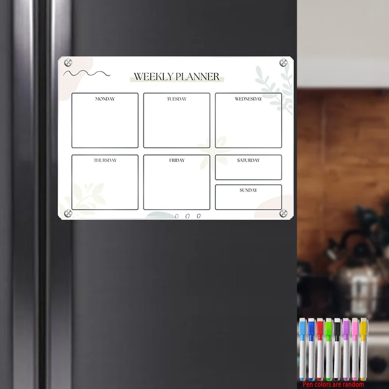 Large A3 Magnetic Weekly Planner Board, 16X12 Inches, Reusable, Colorful, Includes Markers, Perfect for Daily Scheduling, Notes