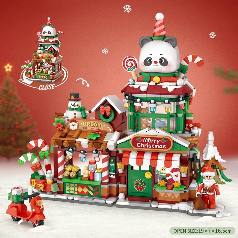 Straßenansicht-Haus-Bausteine Izakaya Eiscreme-Laden Takoyaki-Laden Kaffeeladen Panda-Teehaus Kindergeschenk – Detail 1