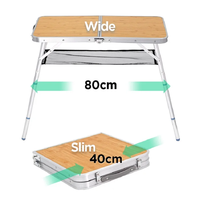 Portable Folding Camping Table, Height Adjustable, Lightweight Aluminum Tables, Nature Hike, Tourist Picnic Supplies