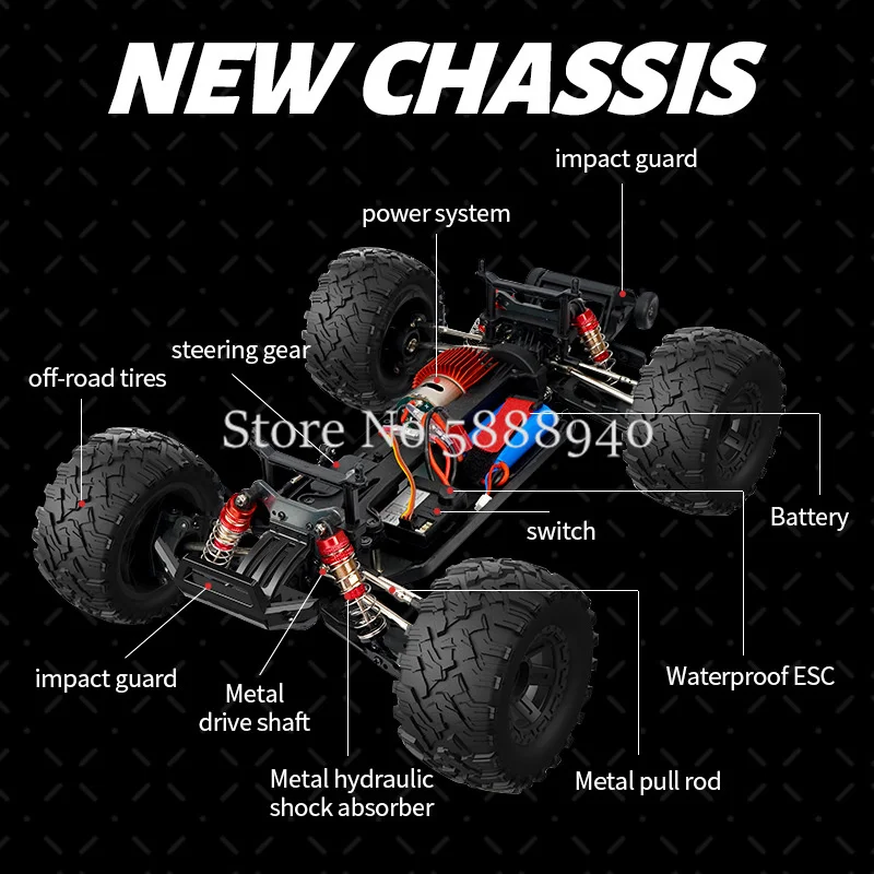 Upgrade Large Size 1:10 Drift Remote Conrol Car 2.4G 4WD 70KM/H High Speed Alloy Material High Lighted LED Rubber Tires RC Cars