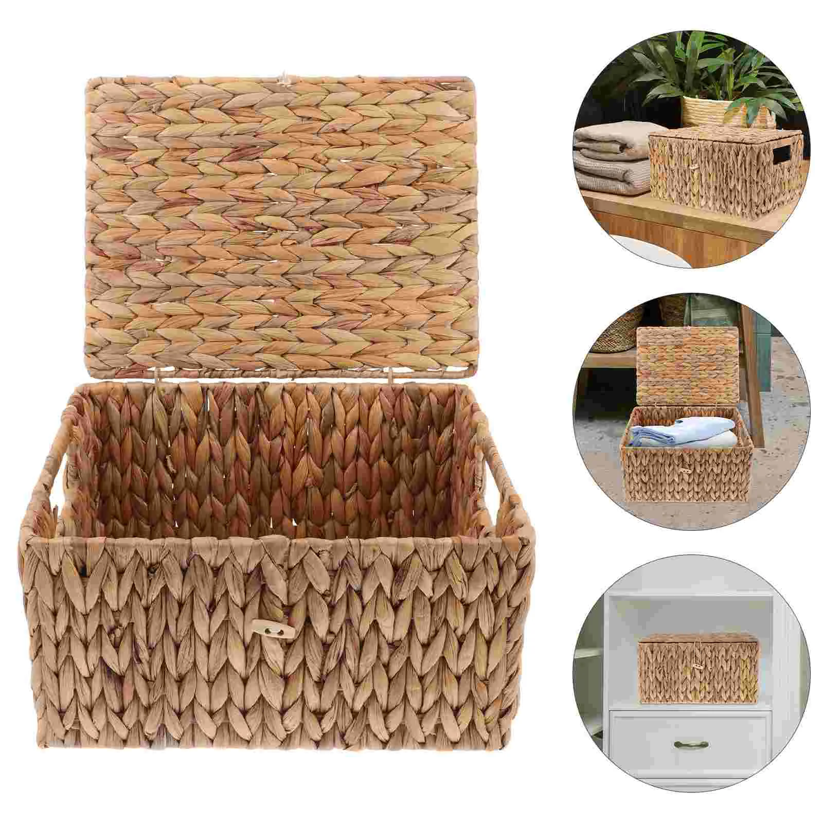 

Straw Storage Box Fluffy Blanket Bin with Lid Woven Baskets for Cube Shelves Large Boxes Bins Lids Long