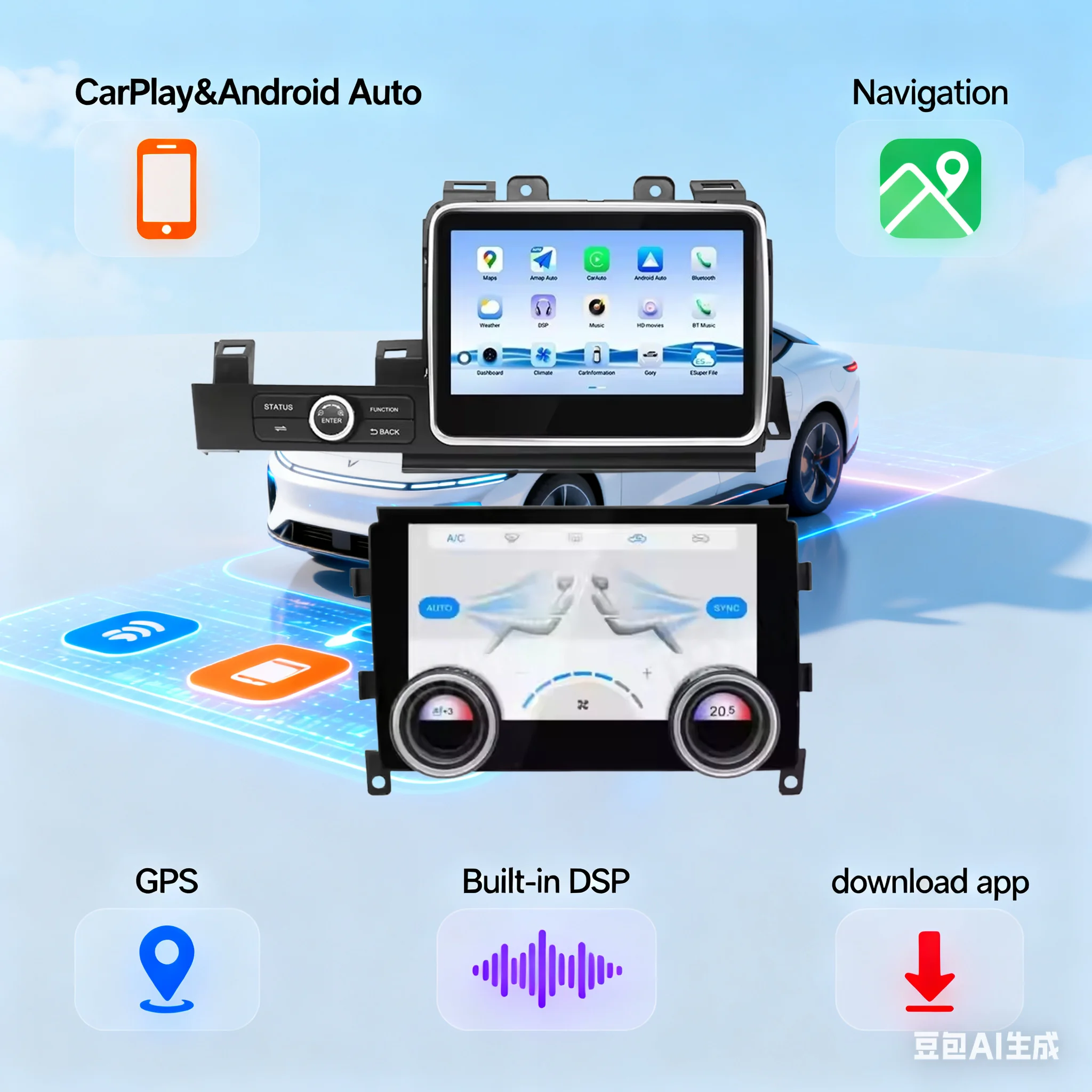 

for Nissan GT-R GTR 2008 - 2016 Car Radio Multimedia Video Player GPS Navigation Stereo CarPlay Head Unit or AC Panel Screen