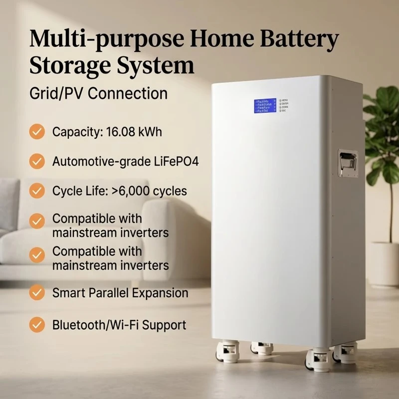 High Capacity Portable Station Solar Energy System 16076.8Wh PO4 Outdoor Solar Generator Flashlight Solar Panel Pure