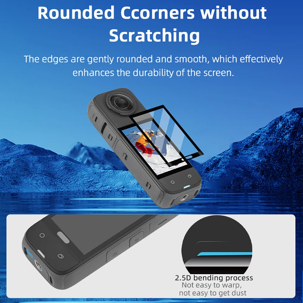 BRDRC-Película de vidrio templado para Insta360 X4, cubierta protectora de pantalla, antiarañazos, antihuellas, accesorios para Cámara de Acción HD