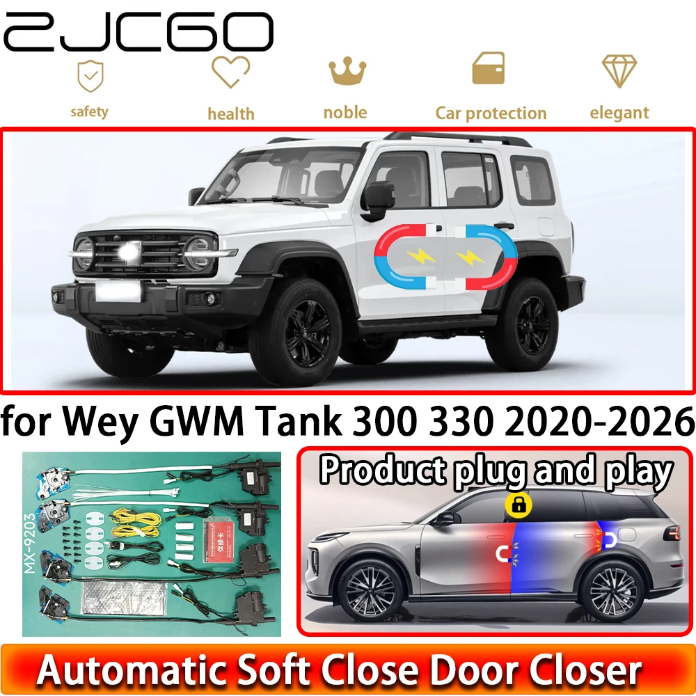 

Комплект доводчиков дверей ZJCGO для Wey GWM Tank 300 330 2020-2026: автоматическое закрывание, система Power Closing Latch, легкое закрытие, Plug & Play