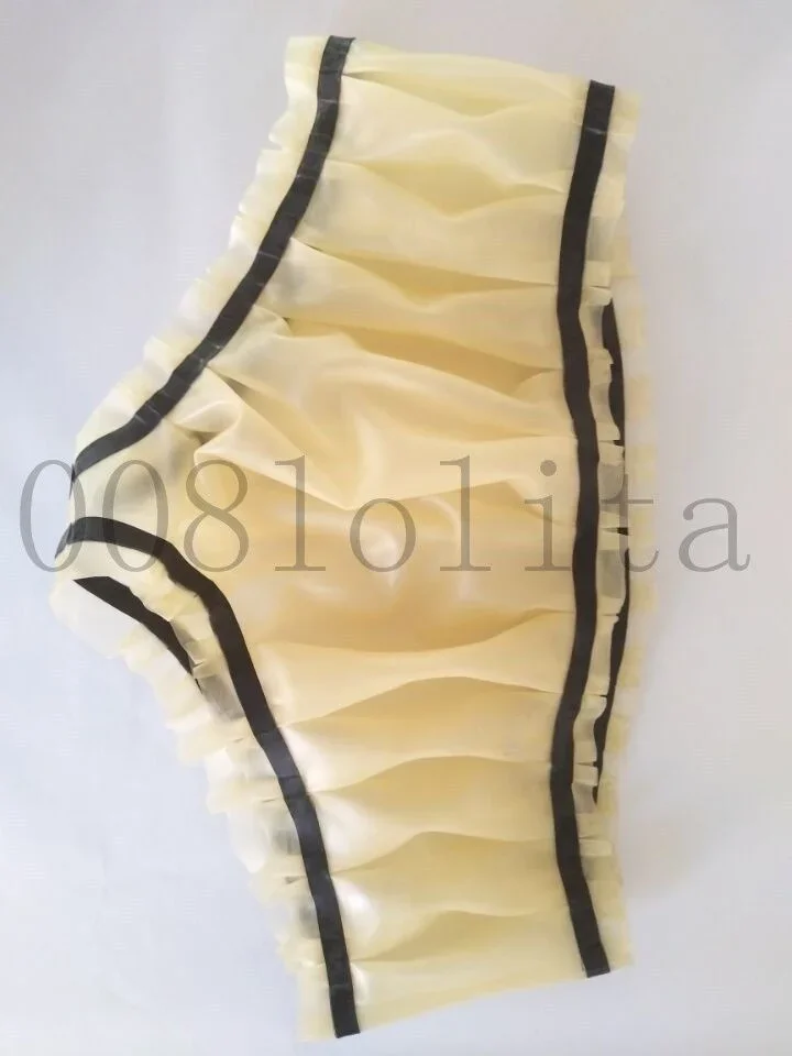 Przezroczysta i czarna lateksowa bielizna na imprezę kostiumową Halloween - marszczona, obcisła, idealna na bal maskowy