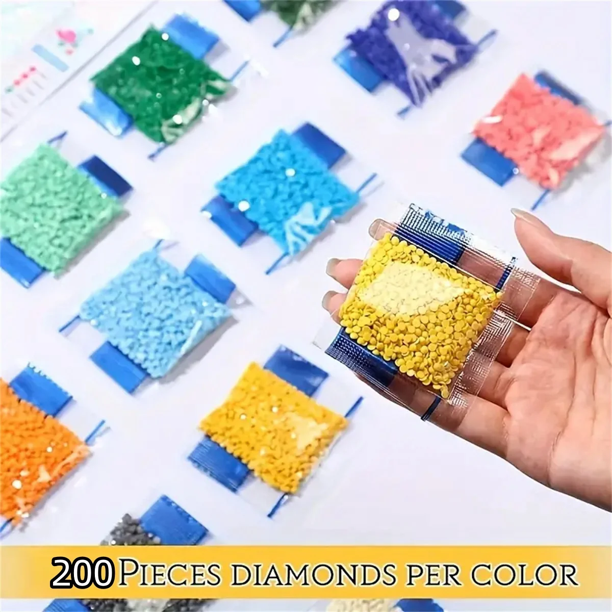 9600-12000pcs/Set Diamond Painting Beads Round Random Color Each 200pcs Total 48-60 Colors Diamond Art Beads Only Colors