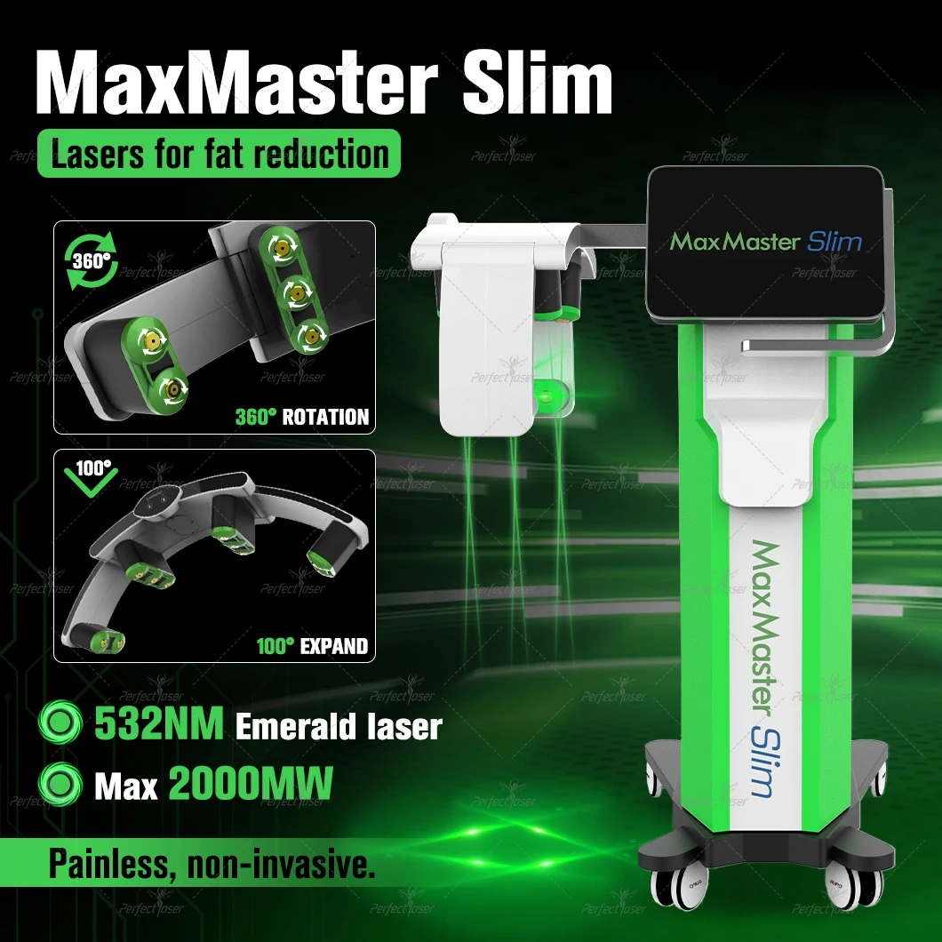 Perfectlaser 10D Maxmaster Slimming Machine 532nm Emerald Laser Fat removal Body shaping Firm rejuvenation Skin Beauty Machine