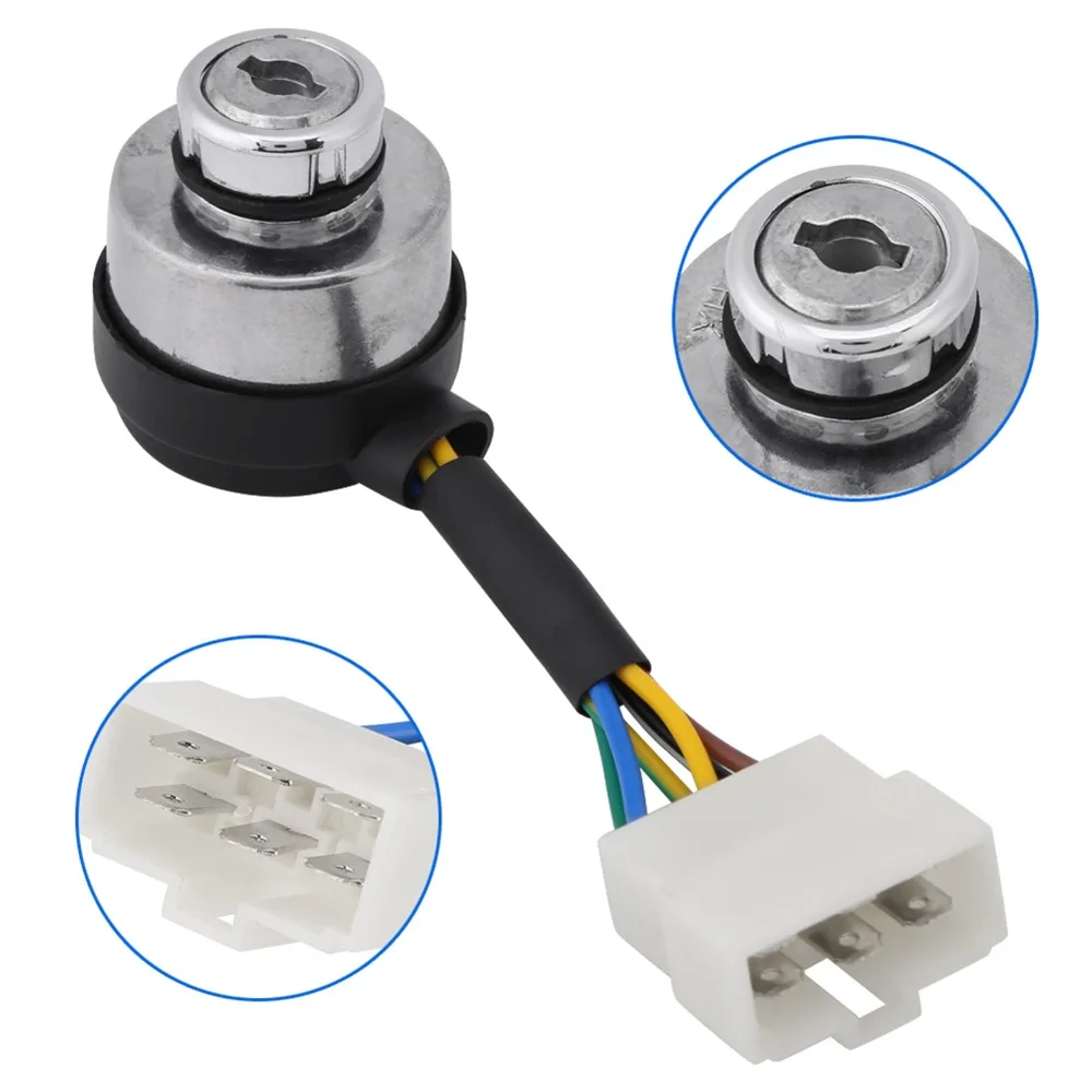 6 Wire Ignition Key Switch Ignition Start Universal Fit 6 Wire Switch Push Button Start 2 Keys Included Starter Switch For Car