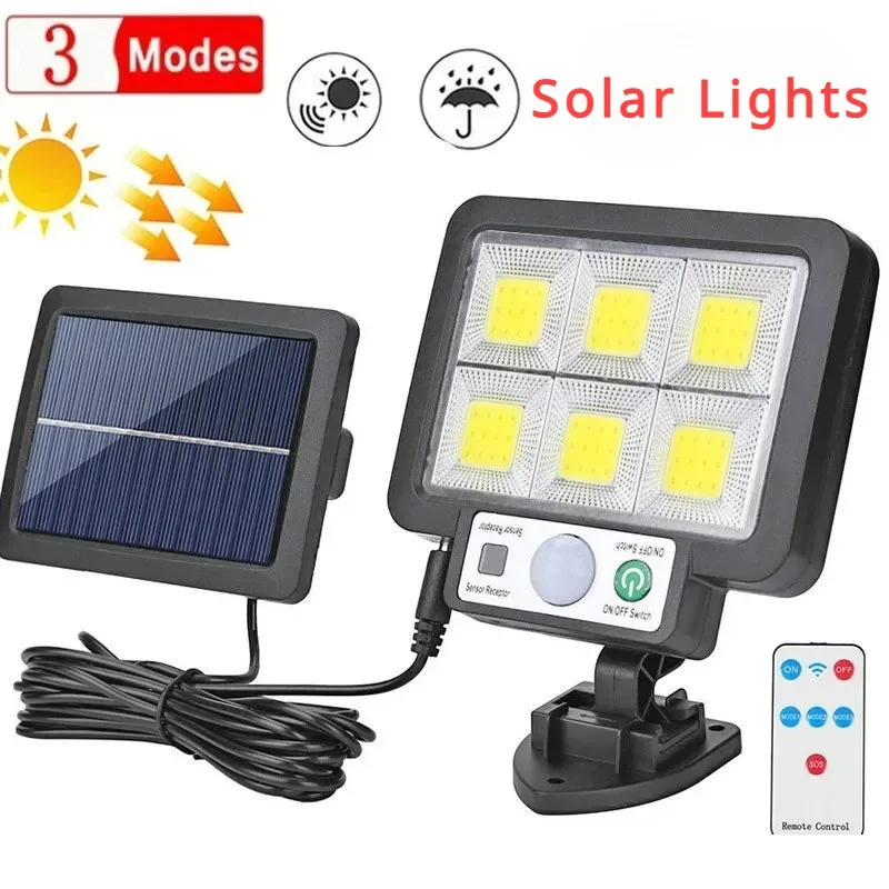 

LED Solar Split Wall Lamp Remote Control 3 Mode Outdoor Waterproof Motion Sensor Light Garden Security Wall Lamp Street Lamp